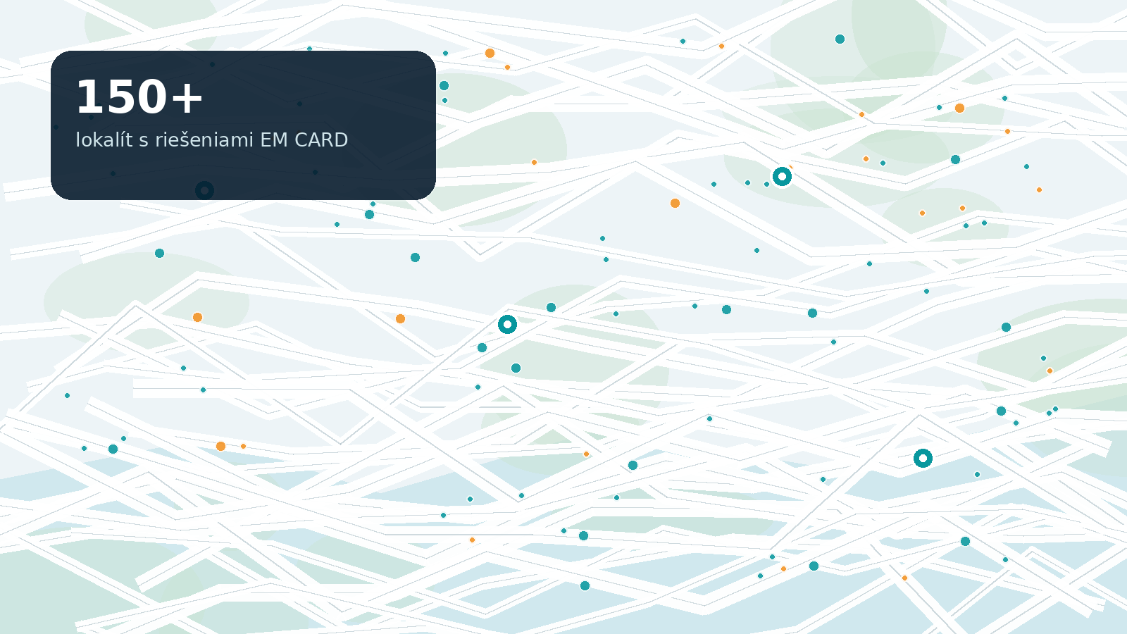 Mapa realizácií EM CARD