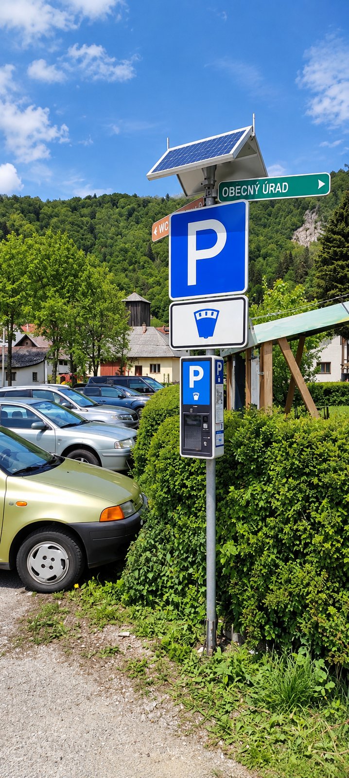 Parkovací automat na parkovisku