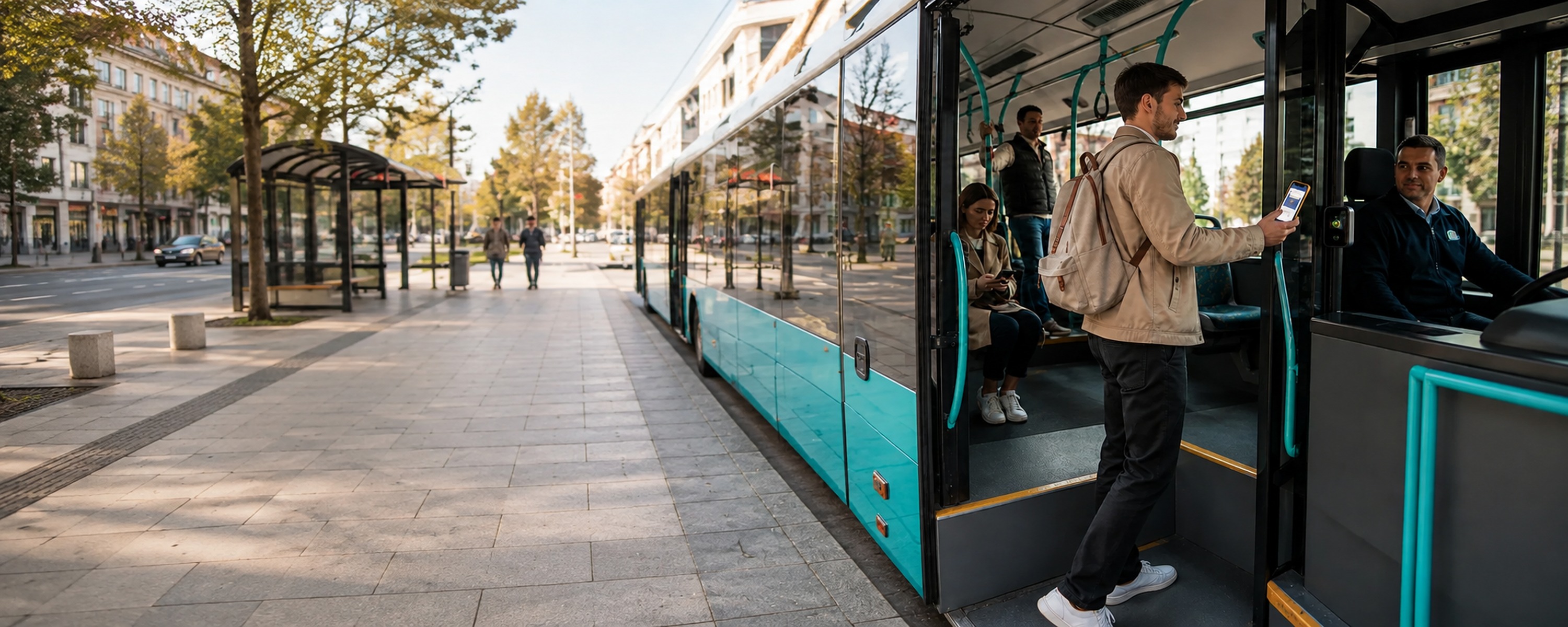 Digitálny cestovný lístok pri nástupe do autobusu